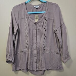 NWT American Eagle Outfitters Boho Embroided Blouse Women's Size S